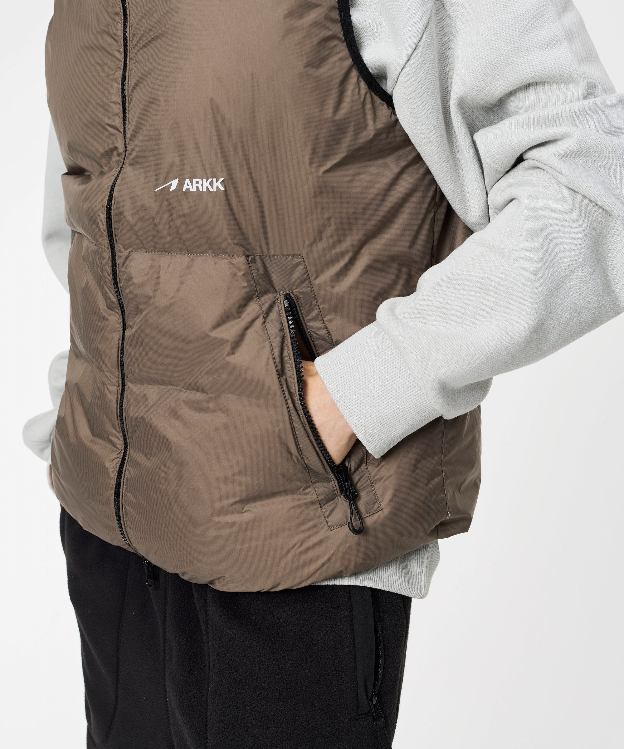ARKK Apparel Insulated Hooded Vest | Brown Vest